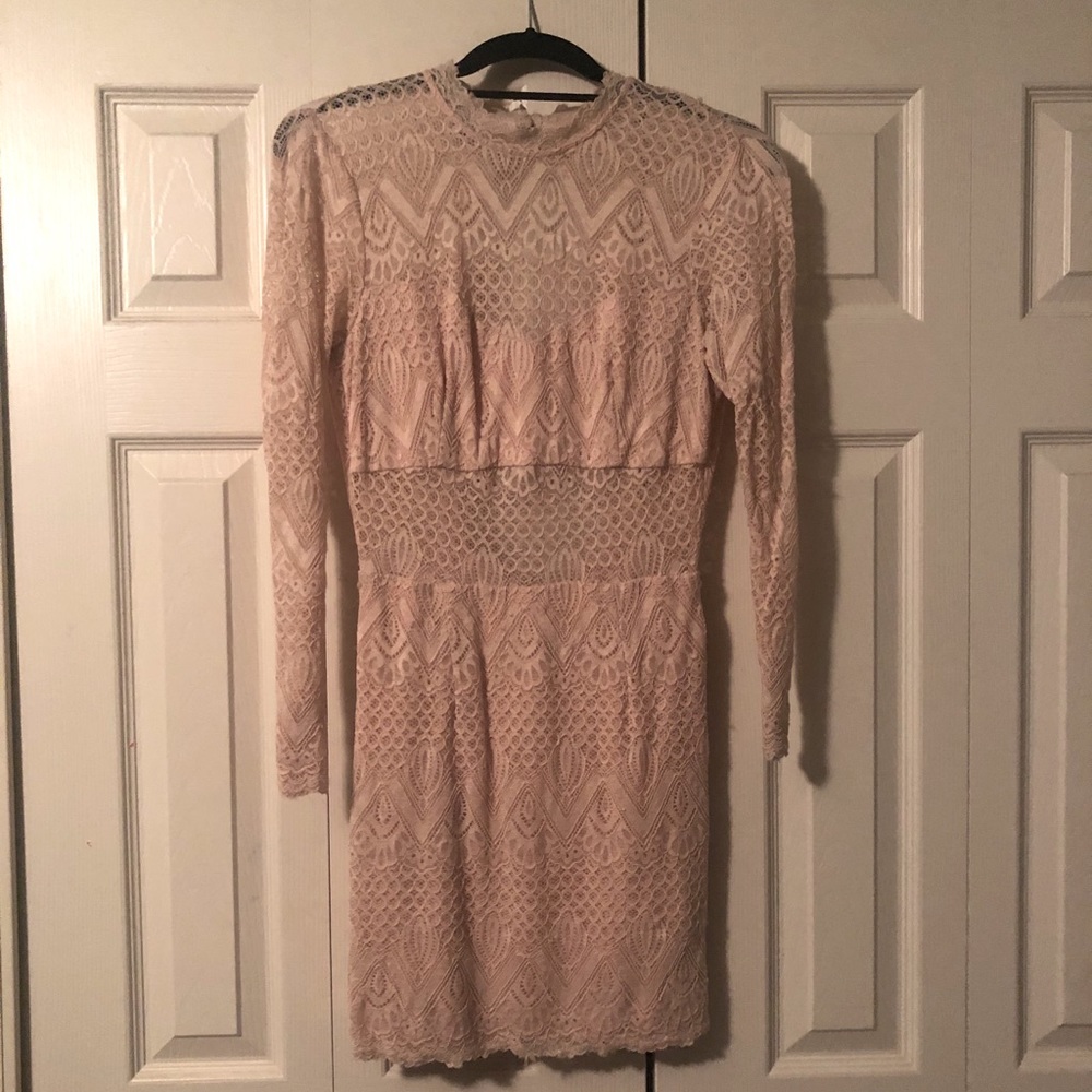 Baby Pink Lace Bebe Dress
